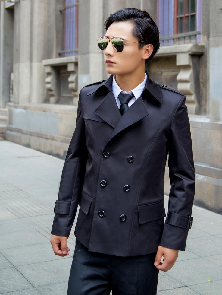 Europe khaki 2020 new slim sexy short trench coat men overcoat long sleeve mens clothing business outerwear casaco masculino