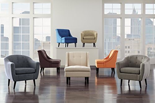Contemporary Tufted Wingback Accent Chair, Gray