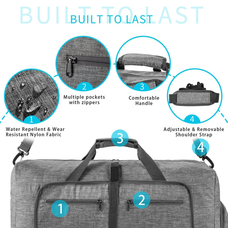 Large Capacity Travel Duffel Bag 85L Shoulder Sports Bag Women Waterproof Oxford Foldable Big Travel Bag Men Fitness Luggage Bag