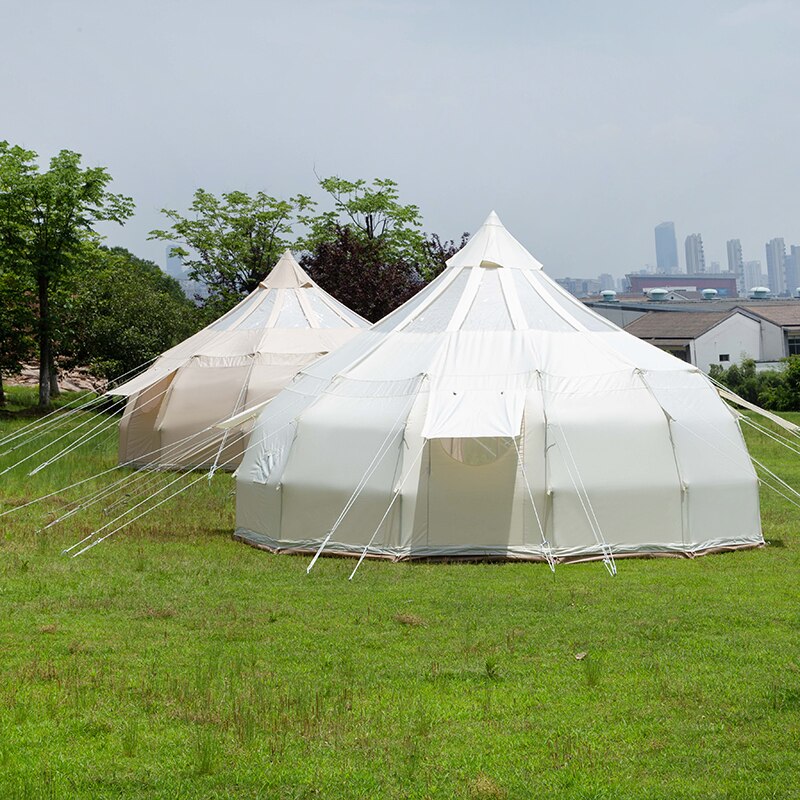Custom Glamping 4m 5m 6m Waterproof Heavy Duty Canvas 4 Season Warm Bell Tent