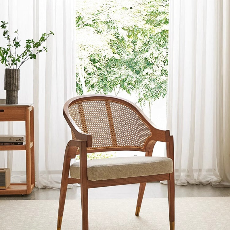 Accent Outdoor Dining Chair Balcony Patio Garden Rattan Kitchen Chairs Living Room Sillones Salon Patio Furniture LJ50DC
