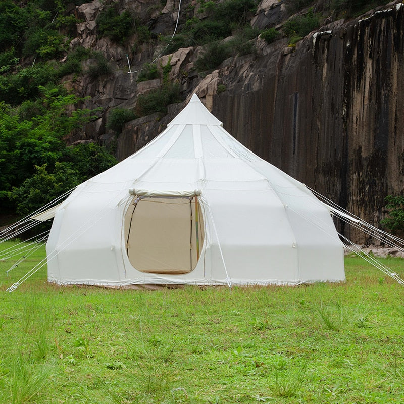 Custom Glamping 4m 5m 6m Waterproof Heavy Duty Canvas 4 Season Warm Bell Tent