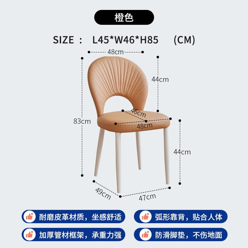 Nordic Accent Dining Chair Gaming Outdoor Single Luxury Kitchen Chairs Backrest Lounge Muebles Hogar Home Furniture LJ50DC